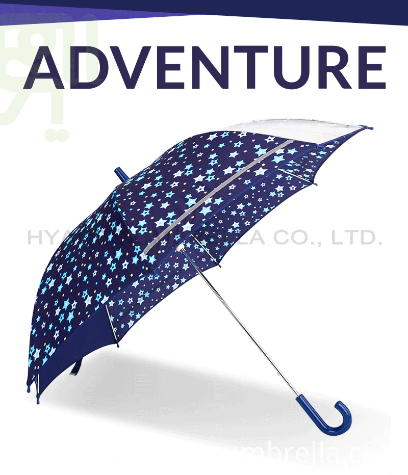 Parapluie ouvert de sécurité pour garçons S réfléchissant Boy S Reflective Kids Safety Open Umbrella